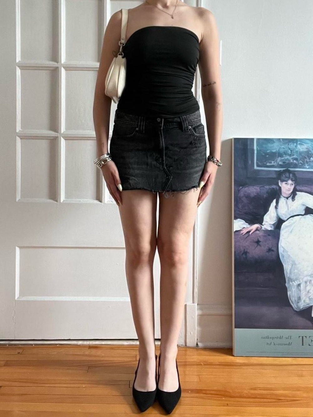 Size 28 Gap Black Mini Jean Skirt